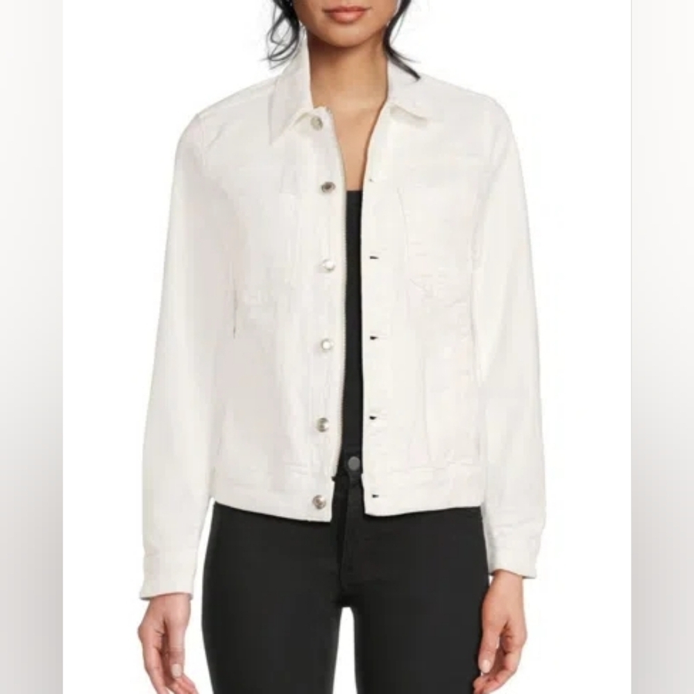 Zadig & Voltaire White Denim Jacket Amour Strass Cotton Medium